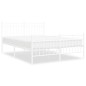 vidaXL Estructura cama metal con cabecero y estribo blanco 140x200 cm vidaXL Estructura cama metal con cabecero y estribo blanco 140x200 cm