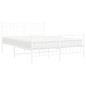 vidaXL Estructura cama metal con cabecero y estribo blanco 140x200 cm vidaXL Estructura cama metal con cabecero y estribo blanco 140x200 cm