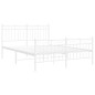 vidaXL Estructura cama metal con cabecero y estribo blanco 140x200 cm vidaXL Estructura cama metal con cabecero y estribo blanco 140x200 cm