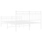 vidaXL Estructura cama metal con cabecero y estribo blanco 140x200 cm vidaXL Estructura cama metal con cabecero y estribo blanco 140x200 cm