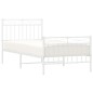 vidaXL Estructura cama metal con cabecero y pie cama blanca 90x190 cm vidaXL Estructura cama metal con cabecero y pie cama blanca 90x190 cm
