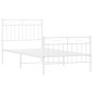 vidaXL Estructura cama metal con cabecero y pie cama blanca 90x190 cm vidaXL Estructura cama metal con cabecero y pie cama blanca 90x190 cm