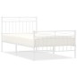 vidaXL Estructura cama metal cabecero y pie de cama blanca 100x190 cm