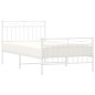 vidaXL Estructura cama metal cabecero y pie de cama blanca 100x190 cm