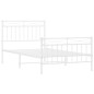 vidaXL Estructura cama metal cabecero y pie de cama blanca 100x190 cm