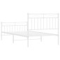 vidaXL Estructura cama metal cabecero y pie de cama blanca 100x190 cm
