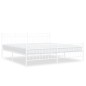 vidaXL Estructura cama metal con cabecero y estribo blanco 200x200 cm vidaXL Estructura cama metal con cabecero y estribo blanco 200x200 cm