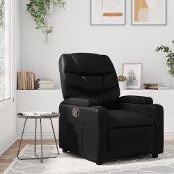 vidaXL Sillón reclinable de cuero sintético negro