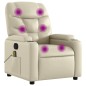 vidaXL Sillón reclinable de masaje cuero sintético crema