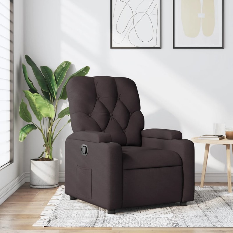 vidaXL Sillón reclinable de tela marrón oscuro vidaXL Sillón reclinable de tela marrón oscuro