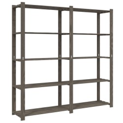 vidaXL Estantería de 5 niveles madera maciza pino gris 170x38x170 cm