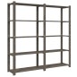 vidaXL Estantería de 5 niveles madera maciza pino gris 170x38x170 cm