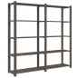 vidaXL Estantería de 5 niveles madera maciza pino gris 170x38x170 cm
