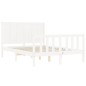 vidaXL Estructura de cama con cabecero madera maciza blanco 140x190 cm