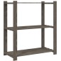 vidaXL Estantería de 3 niveles madera maciza pino gris 80x38x90 cm vidaXL Estantería de 3 niveles madera maciza pino gris 80x38x90 cm