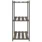 vidaXL Estantería de 3 niveles madera maciza pino gris 80x38x90 cm vidaXL Estantería de 3 niveles madera maciza pino gris 80x38x90 cm