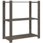 vidaXL Estantería de 3 niveles madera maciza pino gris 80x38x90 cm vidaXL Estantería de 3 niveles madera maciza pino gris 80x38x90 cm