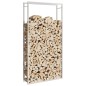vidaXL Estante para leña acero inoxidable 110x28x214 cm vidaXL Estante para leña acero inoxidable 110x28x214 cm