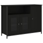 vidaXL Aparador de madera de ingeniería negro 100x35x75 cm vidaXL Aparador de madera de ingeniería negro 100x35x75 cm