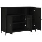 vidaXL Aparador de madera de ingeniería negro 100x35x75 cm vidaXL Aparador de madera de ingeniería negro 100x35x75 cm