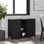 vidaXL Aparador de madera de ingeniería negro 100x35x70 cm