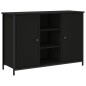 vidaXL Aparador de madera de ingeniería negro 100x35x70 cm