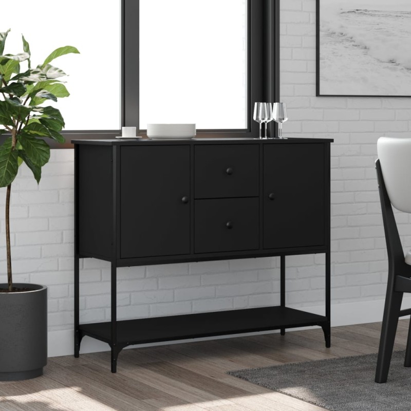 vidaXL Aparador de madera de ingeniería negro 100x36x85 cm vidaXL Aparador de madera de ingeniería negro 100x36x85 cm