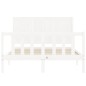 vidaXL Estructura de cama con cabecero madera maciza blanco 140x190 cm
