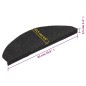 vidaXL Alfombrilla autoadhesiva de escalera 15 uds negra 65x22,5x3,5cm vidaXL Alfombrilla autoadhesiva de escalera 15 uds negra 65x22,5x3,5cm