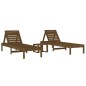 vidaXL Tumbonas con mesa 2 uds madera maciza de pino marrón miel vidaXL Tumbonas con mesa 2 uds madera maciza de pino marrón miel