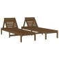 vidaXL Tumbonas con mesa 2 uds madera maciza de pino marrón miel vidaXL Tumbonas con mesa 2 uds madera maciza de pino marrón miel