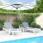 vidaXL Tumbonas con mesa 2 uds madera maciza de pino blanco vidaXL Tumbonas con mesa 2 uds madera maciza de pino blanco