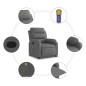 vidaXL Sillón de masaje reclinable de tela gris oscuro vidaXL Sillón de masaje reclinable de tela gris oscuro
