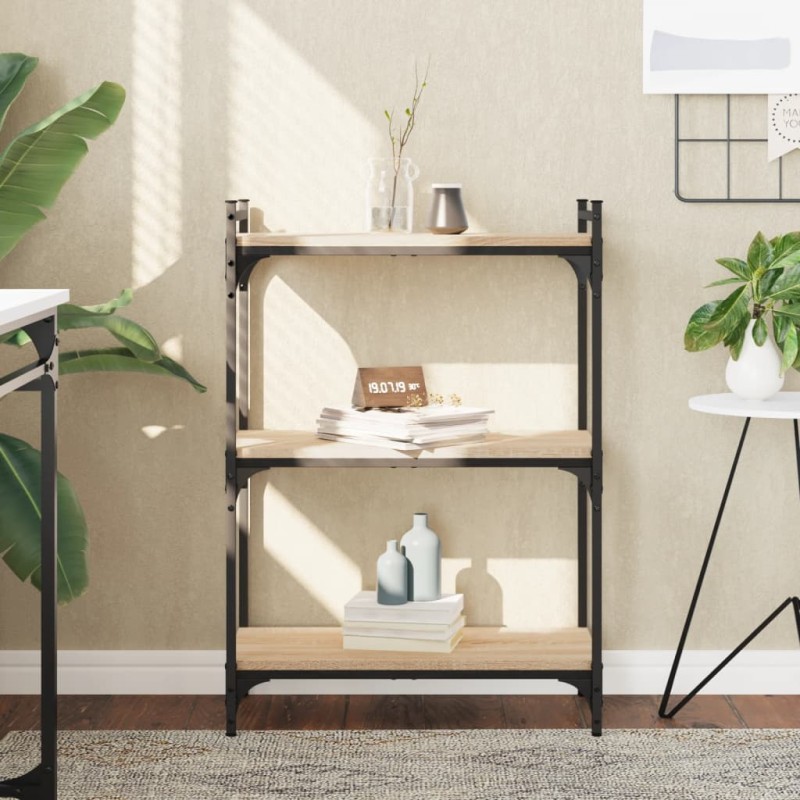 vidaXL Librería 3 estantes madera ingeniería roble Sonoma 60x30x86 cm vidaXL Librería 3 estantes madera ingeniería roble Sonoma 60x30x86 cm