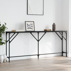 vidaXL Mesa consola madera de ingeniería negro 180x23x75 cm