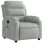 vidaXL Sillón reclinable de masaje terciopelo gris claro