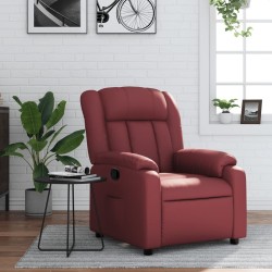 vidaXL Sillón reclinable de cuero sintético rojo tinto