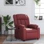 vidaXL Sillón reclinable de cuero sintético rojo tinto vidaXL Sillón reclinable de cuero sintético rojo tinto