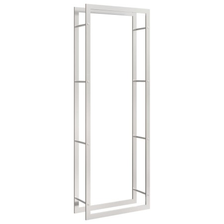 vidaXL Estante para leña acero inoxidable 80x28x222 cm