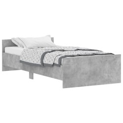 vidaXL Estructura de cama madera contrachapada gris hormigón 100x200cm