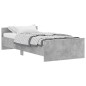 vidaXL Estructura de cama madera contrachapada gris hormigón 100x200cm vidaXL Estructura de cama madera contrachapada gris hormigón 100x200cm