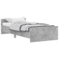 vidaXL Estructura de cama madera contrachapada gris hormigón 90x200cm
