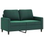 vidaXL Sofá de 2 plazas de terciopelo verde oscuro 120 cm vidaXL Sofá de 2 plazas de terciopelo verde oscuro 120 cm