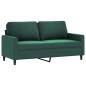 vidaXL Sofá de 2 plazas de terciopelo verde oscuro 140 cm vidaXL Sofá de 2 plazas de terciopelo verde oscuro 140 cm