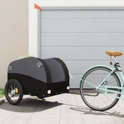 vidaXL Remolque para bicicleta hierro negro 45 kg