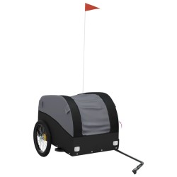 vidaXL Remolque para bicicleta hierro negro 45 kg
