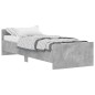 vidaXL Estructura de cama madera de ingeniería gris hormigón 75x190 cm
