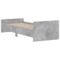 vidaXL Estructura de cama madera de ingeniería gris hormigón 75x190 cm