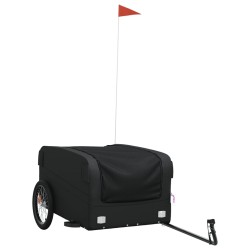vidaXL Remolque para bicicleta hierro negro 45 kg