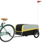 vidaXL Remolque para bicicleta hierro negro y amarillo 45 kg vidaXL Remolque para bicicleta hierro negro y amarillo 45 kg
